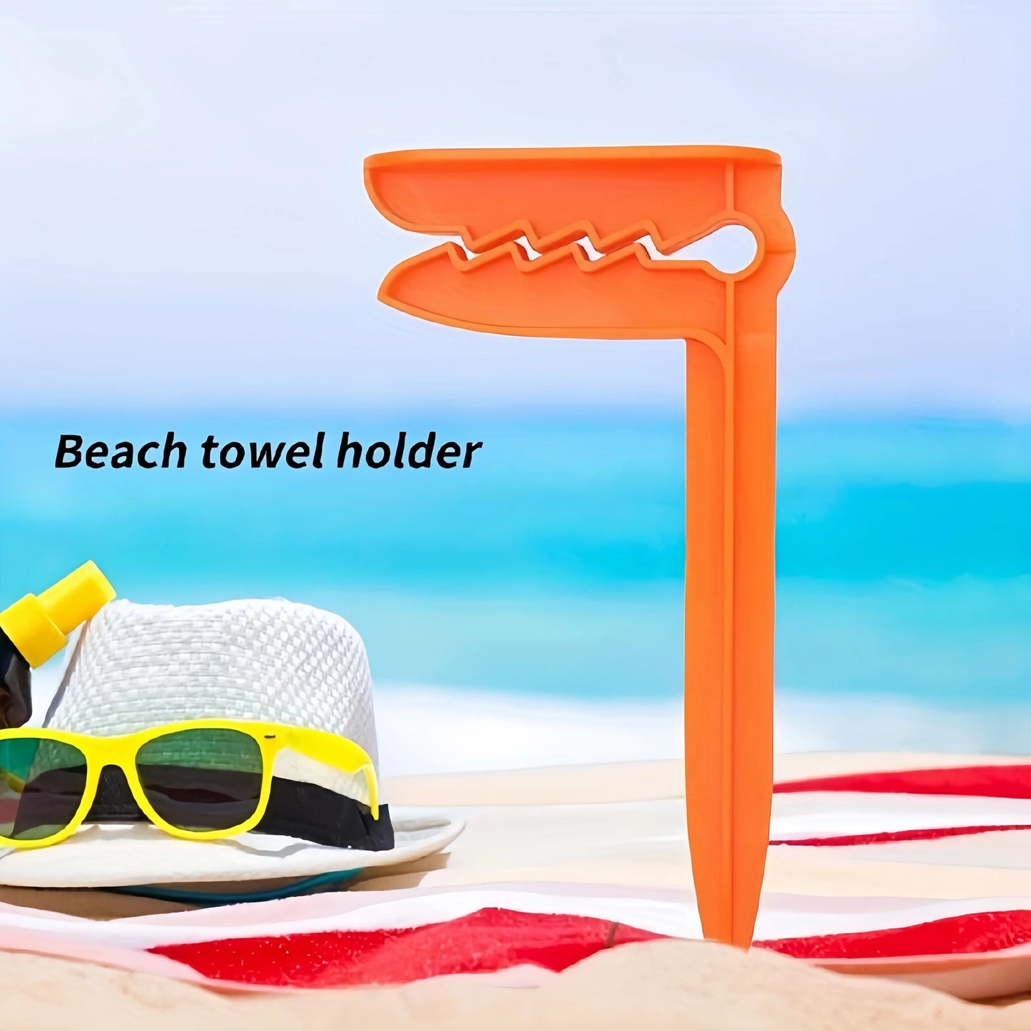 4-Pack Beach Towel Clips – Securely Fasten Towels, Sheets & Blankets – Wind-Proof Clamps for Camping, Pool & Outdoor Trips