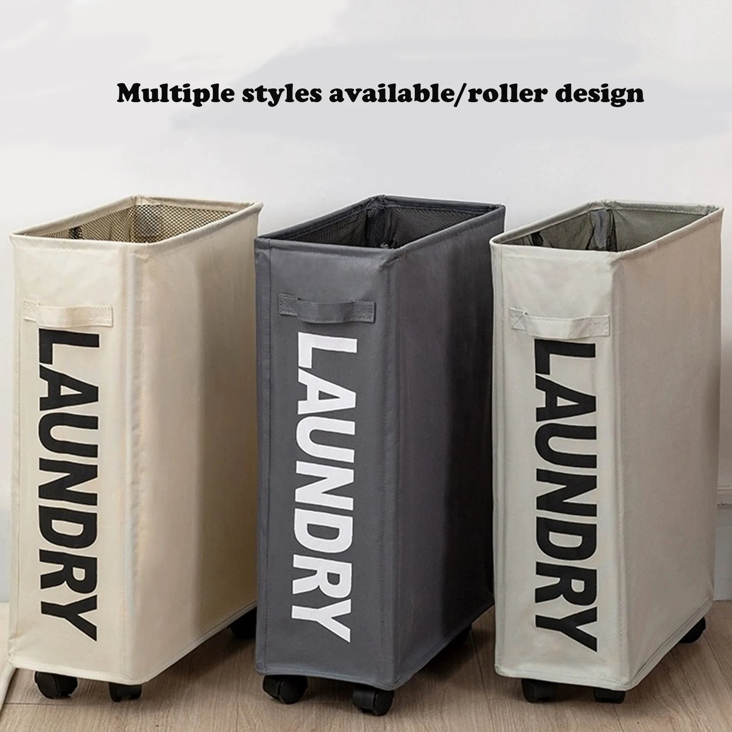 Laundry Basket with Wheels Large Capacity Yoga Mat Storage Basket Multifunctional Foldable Waterproof Dirty Clothes Storage Bag