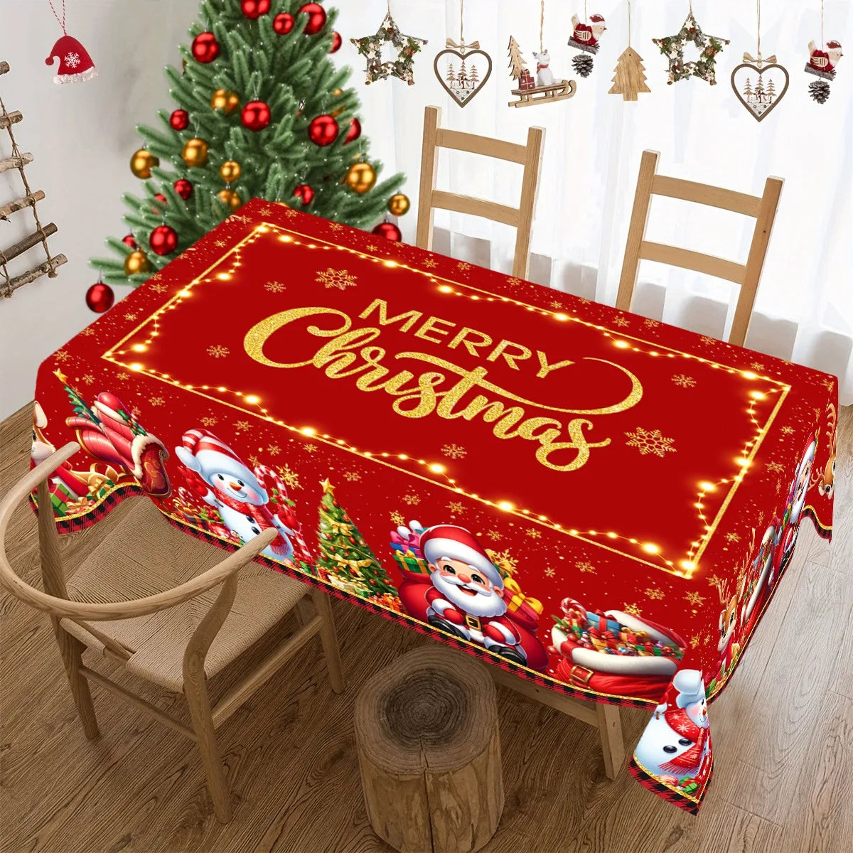 Christmas Santa Claus Tablecloth Merry Christmas Decoration For Home 2025 Navidad Kerst Noel Xmas Table Decor New Year 2026 Gift