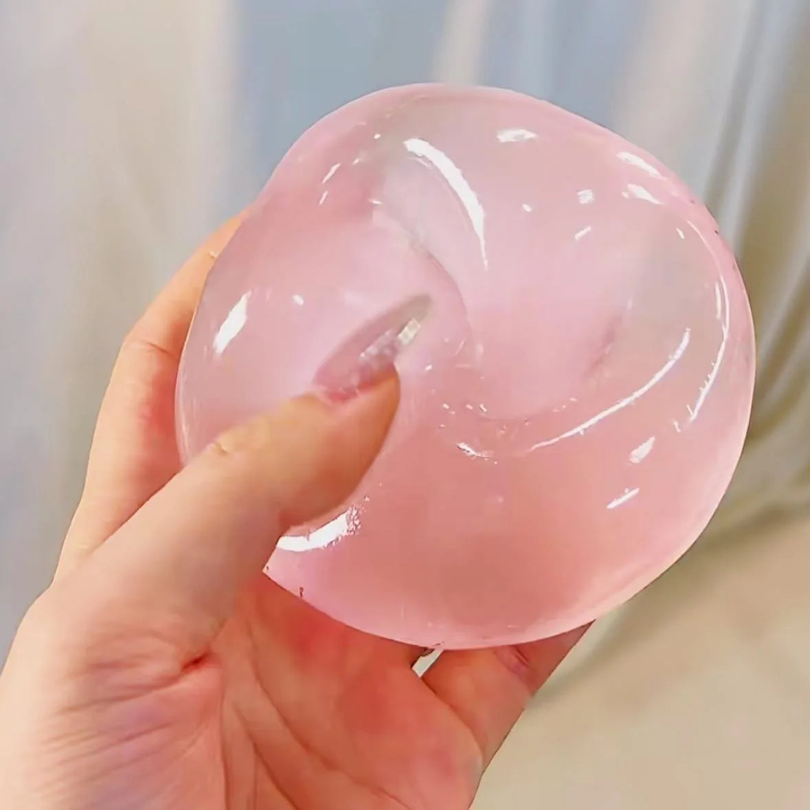Blue Transparent Maltose Squishy Toy, Cute Mochi Soft Simulated Ball, Fast Rebound Anti Stress Fidget Decompression Toy
