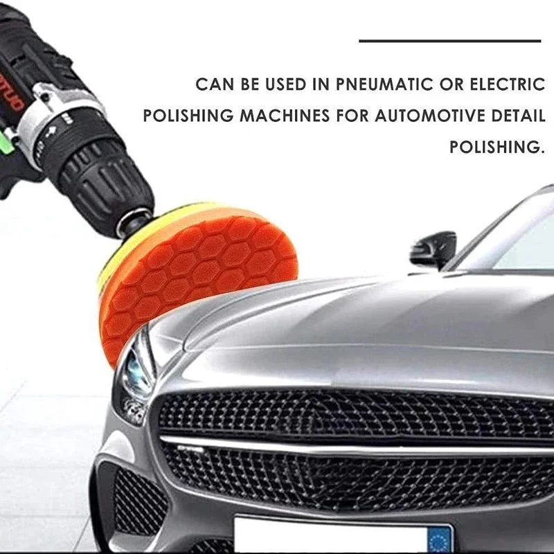 5PCS auto detailing pads polishing wheel for drill buffing kit 5/6/7 inch self adhesive polishing pad car wax applicator discs