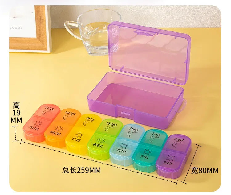 1PC Weekly Pill Case Pillbox 7 Days Medicine Tablet Box Portable Travel Drugs Storage Organizer Secret Compartments Pill Box