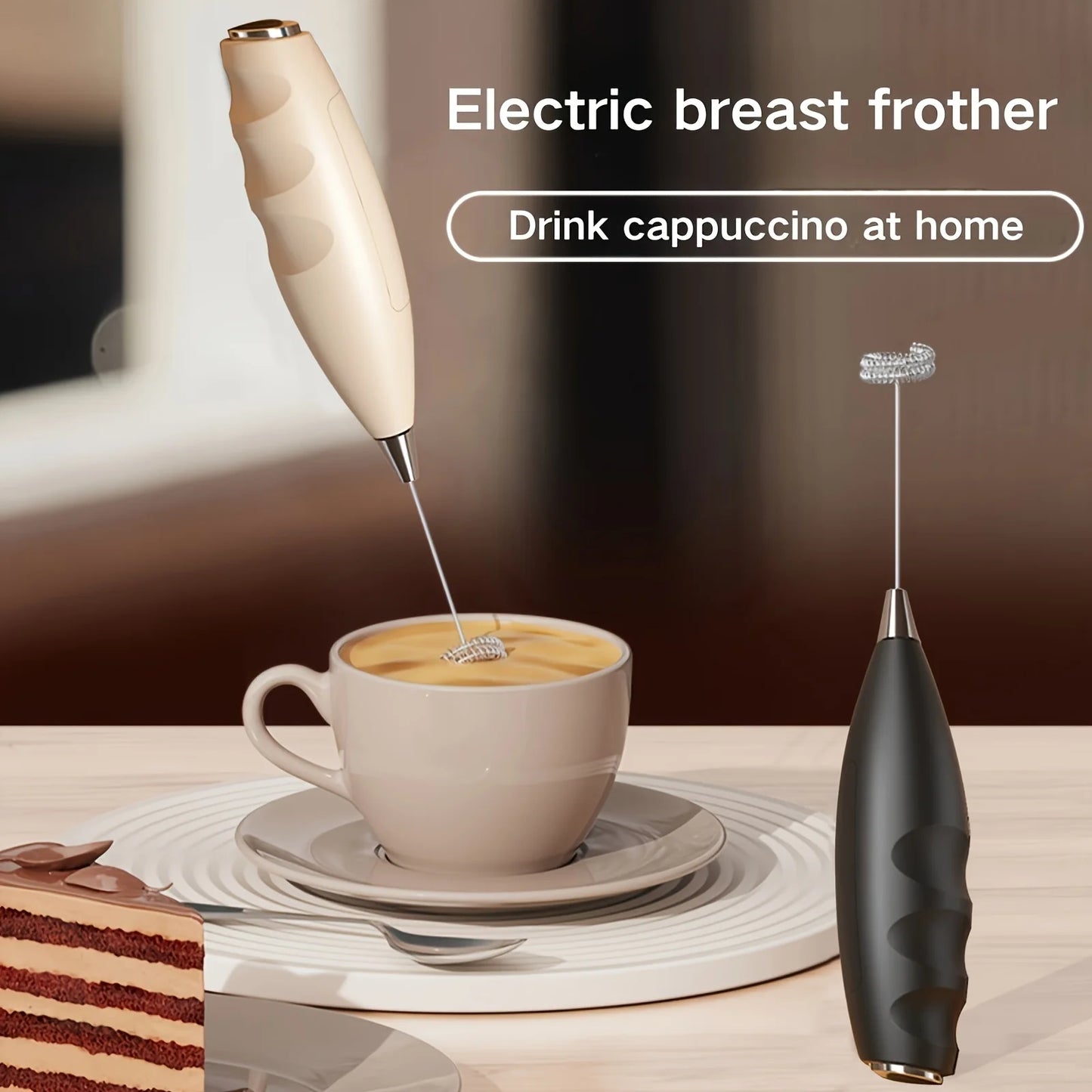 2025 New Stylish Multifunctional Handheld Electric Mixer  Battery Operated Dual-head Whisk for Cappuccino, Matcha, Eggs, Lattes