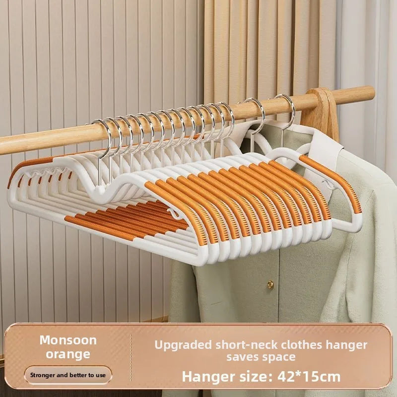 10PCS Anti Slip Hanger Household Clothes Hanger Plastic Non Marking and Anti Slip Hanger Clothing Rack Drying Rack for Clothes