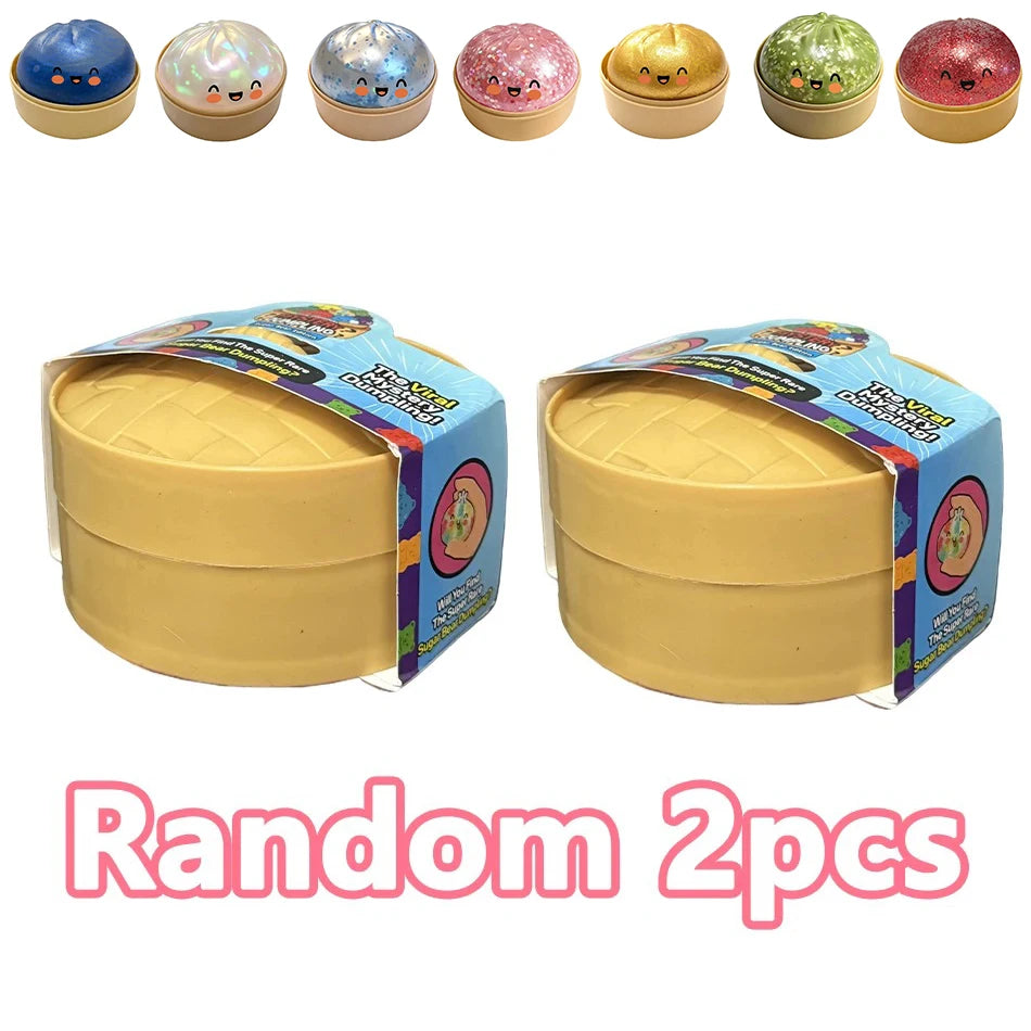 11 Styles Realistic Giant Dumpling Squeeze Toy With Bamboo Steamer Soft Dough Ball Decompression Fidget Toy Funny Creative Gift