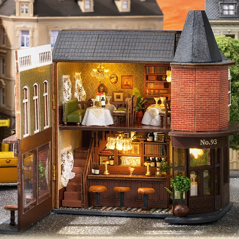 DIY Wooden Doll Houses Mini Assembly Handmade Small House Creative Scene Decoration DollHouse For Toys Birthday Gifts