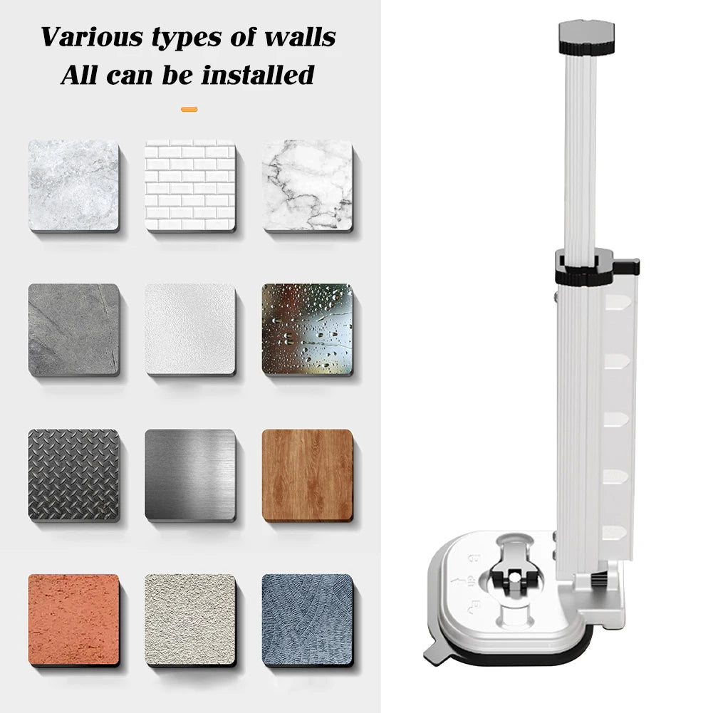 Suction Cup Wall Mount Folding Clothes Drying Rack Space-Saver Mudroom Balcony Invisible Telescopic Clothes Drying Rack Hanger