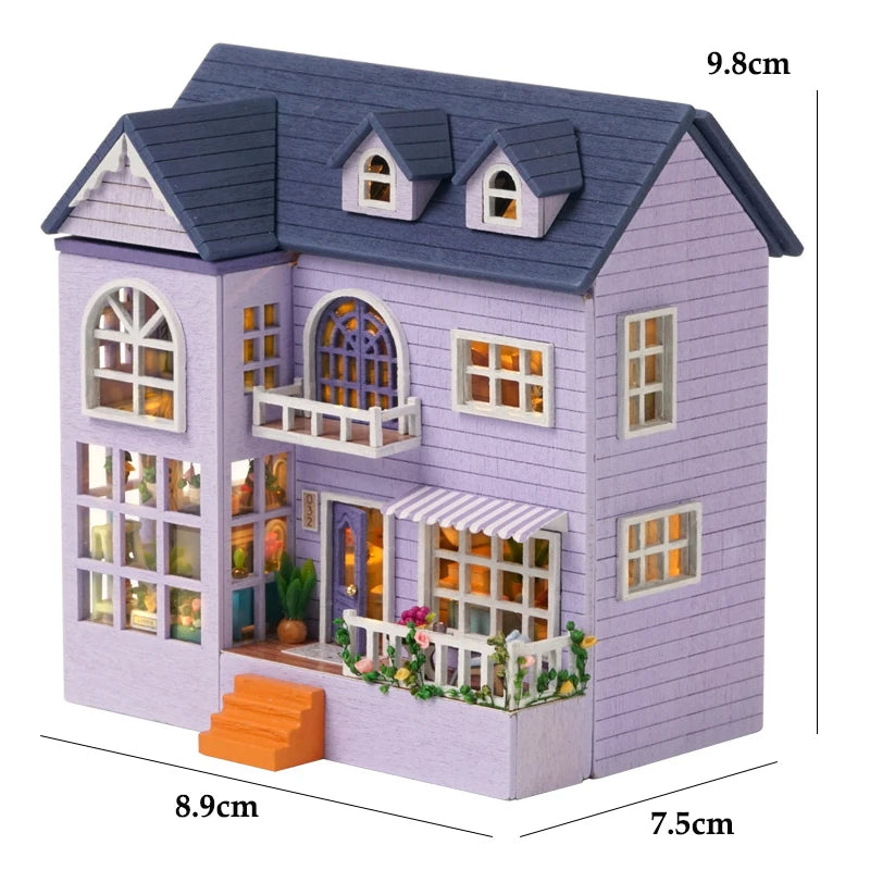 DIY Wooden Doll Houses Mini Assembly Handmade Small House Creative Scene Decoration DollHouse For Toys Birthday Gifts