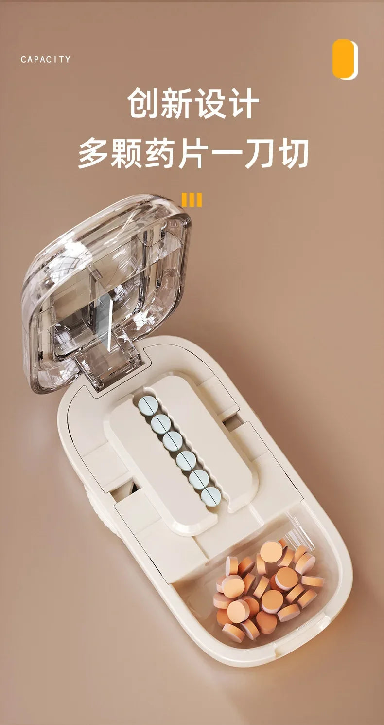 New Quartering Pill Cutter Storage Box Portable Drug Tablet Medicine Dustproof Divider Organizer Crusher Pill Cutter