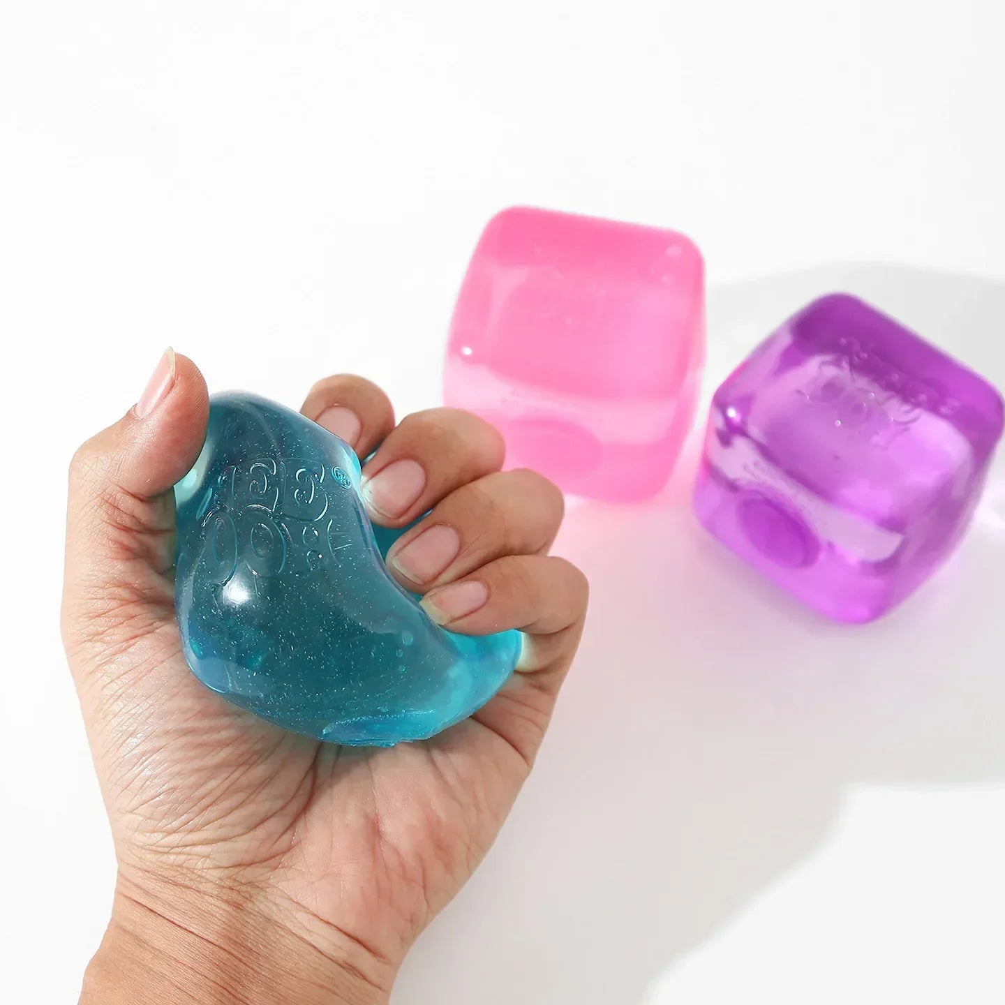 Schylling NeeDoh Complete Fidget Toy Super , Popsicle/Jellyfish/Ice Cube/Fuzz Ball Slow‑Rebound Squish Toys for Kids & Adults