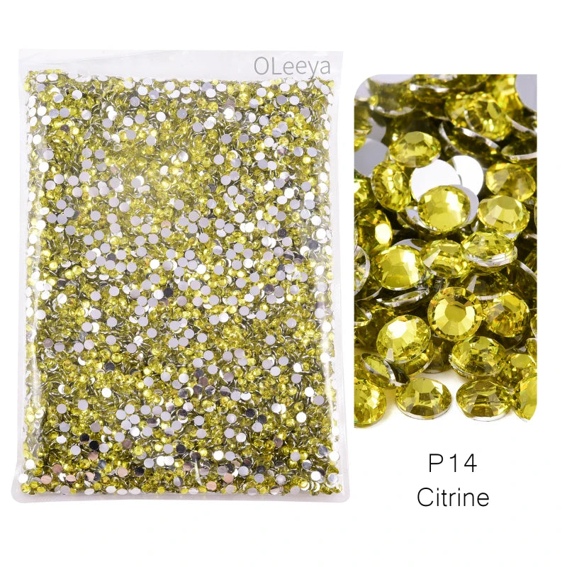 Oleeya Wholesale Flatback Silver bottom Resin Cтразы Non hotfix Rhinestones in Big Package Glitter Crystals and Strass For 네일파츠