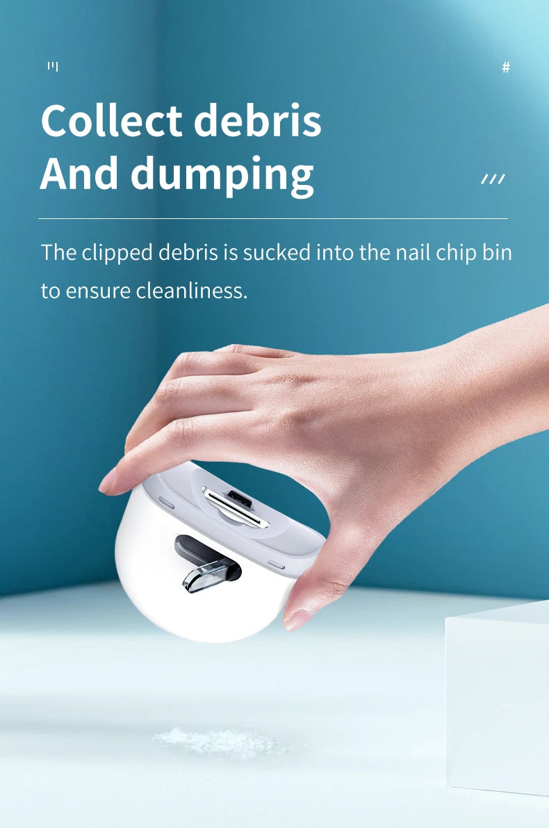 Rechargeable Automatic Electric Nail Trimmer – Grinding + Polishing + LED Light, Manicure Tool for Baby & Adult