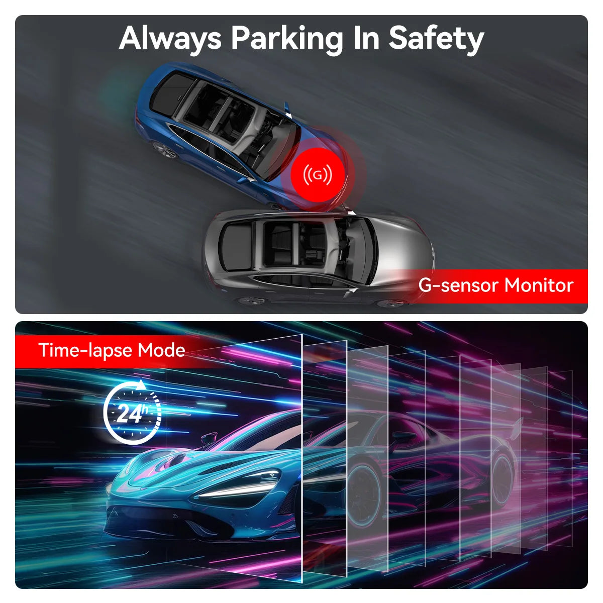REDTIGER F9 Dash Cam 4K Dash Camera Front and Rear WiFi GPS Car Camera for Parking Mode Night Vision Car Recorder By App Control