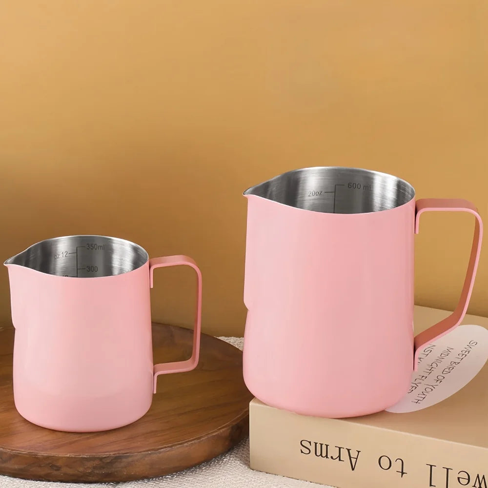 350/600ML Coffee Milk Frothing Pitcher Jug 304 Stainless Steel Precise Scale High Quality Latte Barista Professional CafeUtensil