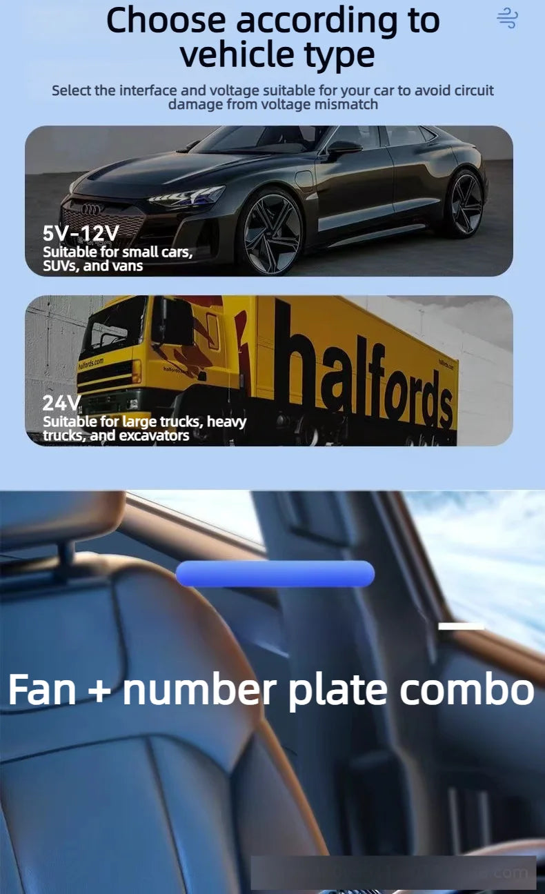 5V/12V/24V Car Fan Cooling Dual/Three Head USB Cooler Adjustable Auto Cooler Air Fan Car Accessories Wind Regulation