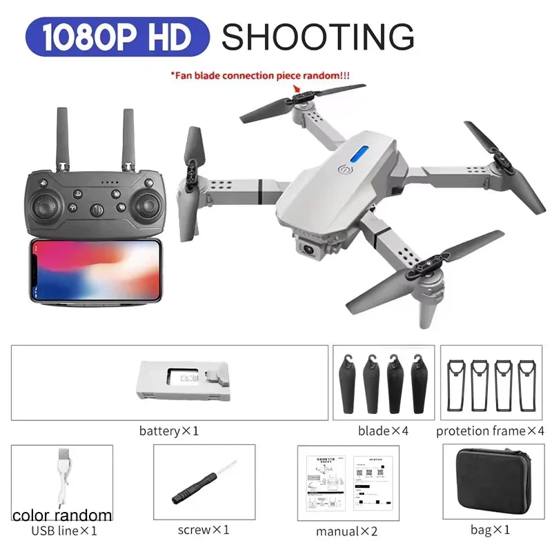 2026 E88 HD 4K RC Drone Foldable Wide Angle Camera Helicopter Quadcopter Aircraft Kids Professional Gift Toy by KBDFA