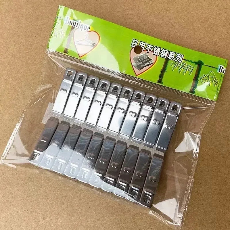 Stainless Steel Clothes Pegs Windproof Metal Clamps Metal Laundry Clothes Clips Multifunction Clothespins with Strong Clamp