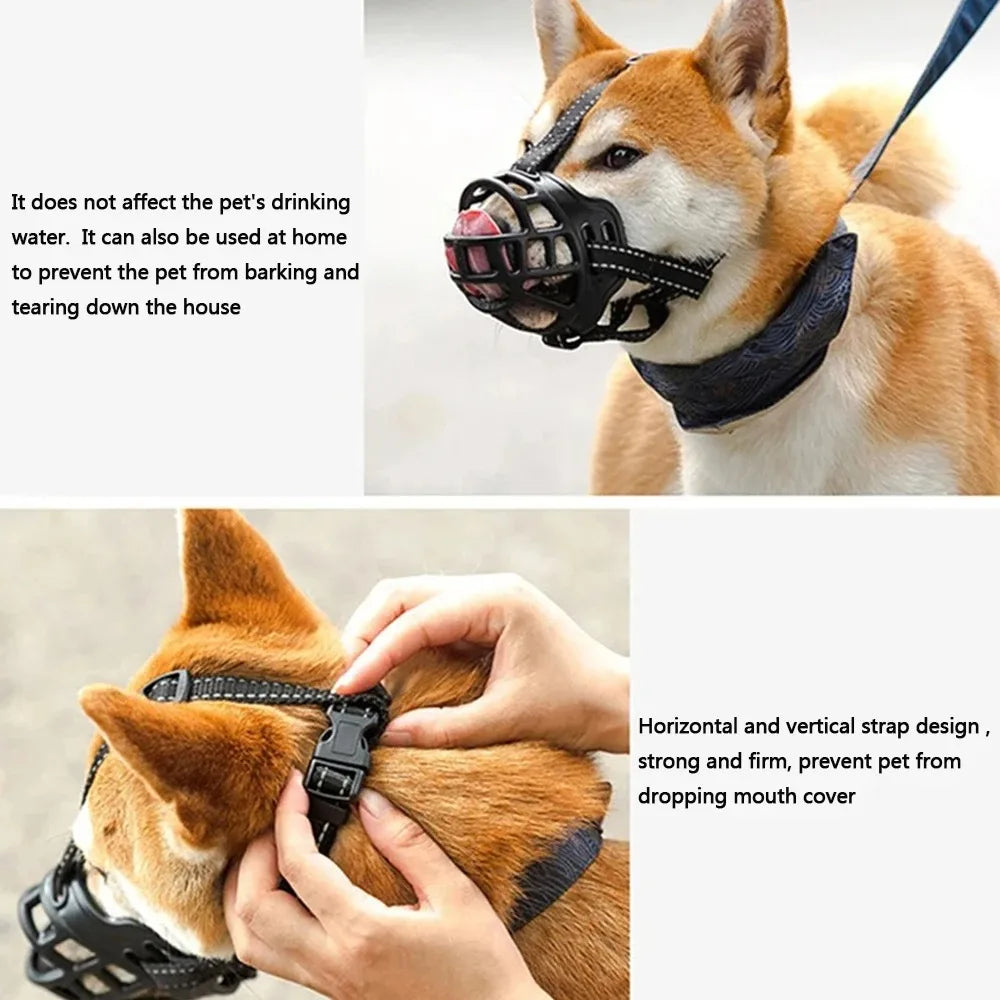 Soft Silicone Pet Dog Muzzle  Anti-biting Chewing Mask Breathable Basket Dog Muzzle Durable Strong Mask Muzzle pet Dog Supplies