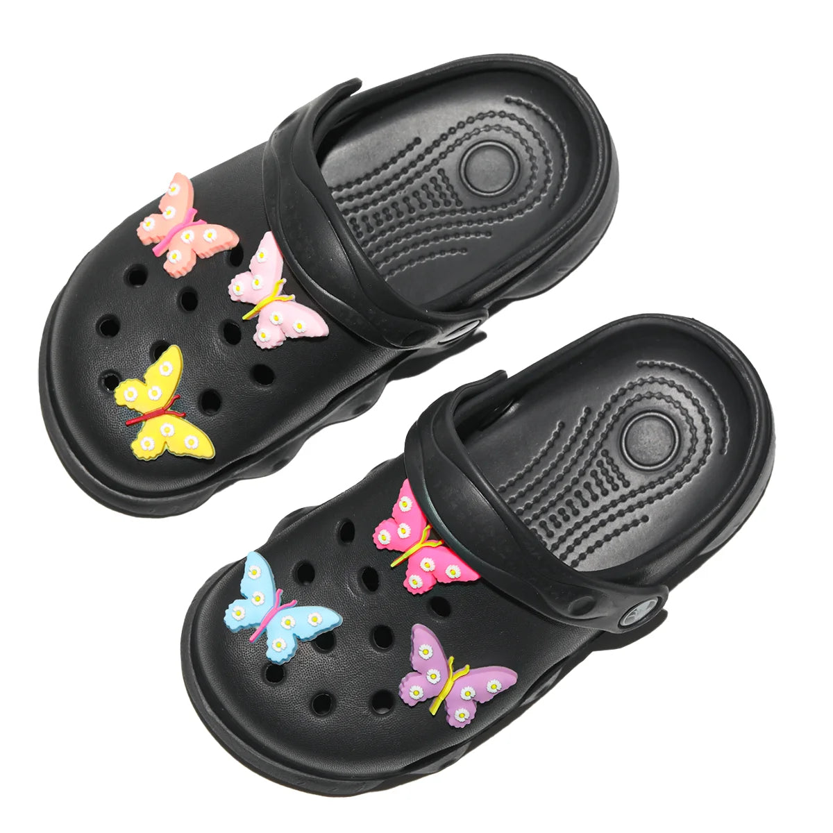 Comfortable and lightweight girls' clogs, can be worn in all seasons, exquisite butterfly shoes,summer hot beach shoes 1214