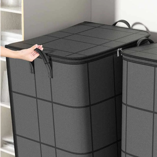 Super Large Capacity! Thick Black Woven Storage Bag For Home Use, Clothes, Blankets, Cotton Quilts, Organizing And Moving Tools