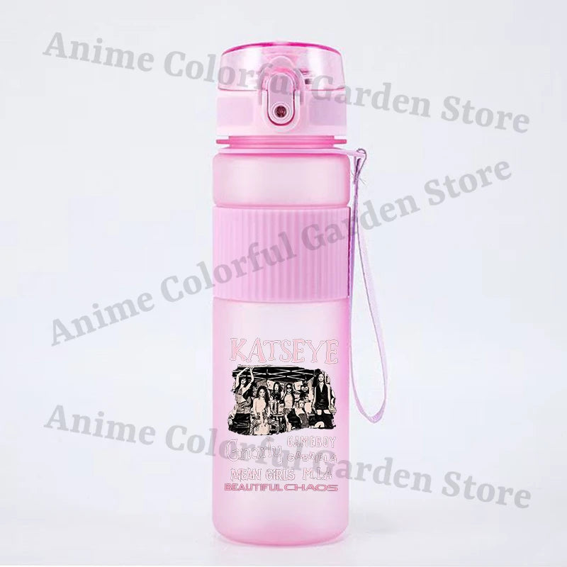 Fashion K POP KATSEYE 550ml Sports Water Cup for Women Anime Cartoon Fashion Water Bottle Boys Girls Portable Good-looking Cups