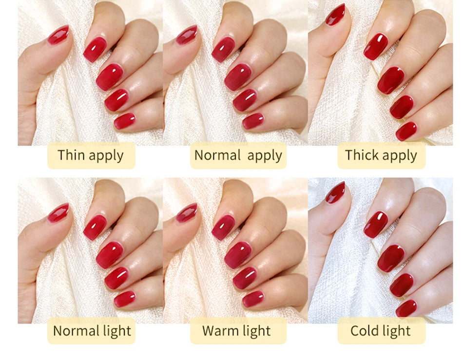 BORN PRETTY 15ml Jelly Nude Rubber Base Gel Natural Milky White Clear Semi permanent Self-Leveling Soak Off UV LED Gel Varnish