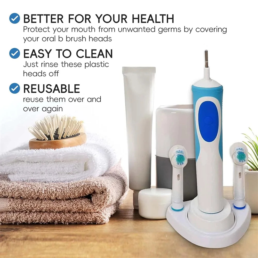 Toothbrush Dustproof Covers Caps Compatible with Braun Oral B Electric Toothbrush Round Replacement Brush Heads Series Protector