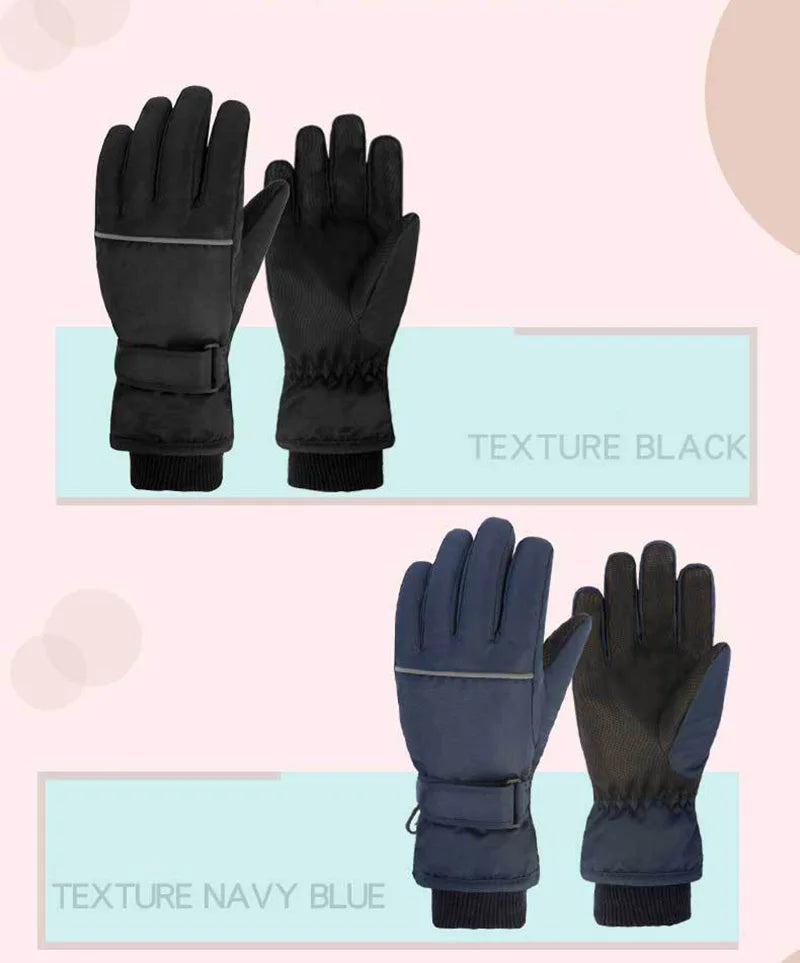 2025 Children Ski Gloves Keep Finger Warm Waterproof Thicken Mittens Winter Snowboard Snow Kids Gloves for Boys Girl Accessories