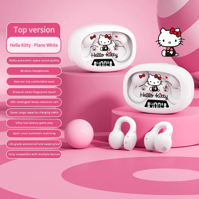 X53 Wireless Headphones Bluetooth Headset Smart Digital Display Volume Adjustment Cute Cartoon Ear Clip Wearing Comfortable