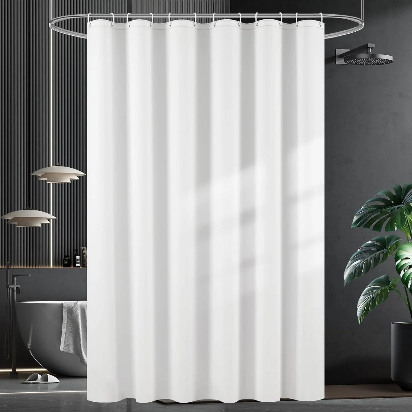 Premium PEVA Bath Curtain - Waterproof & Opaque Shower Liner with Metal Grommets, Silky Feel