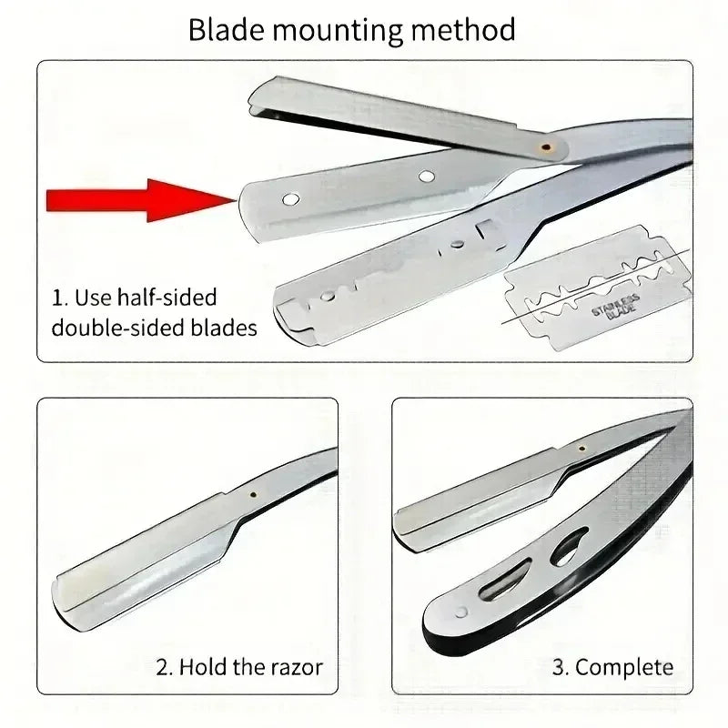 Shaving Razor Face Manual Shaves Blades Foldable Straight  Safety Razor Men Stainless Steel Care Body Face Hair Removal Knife