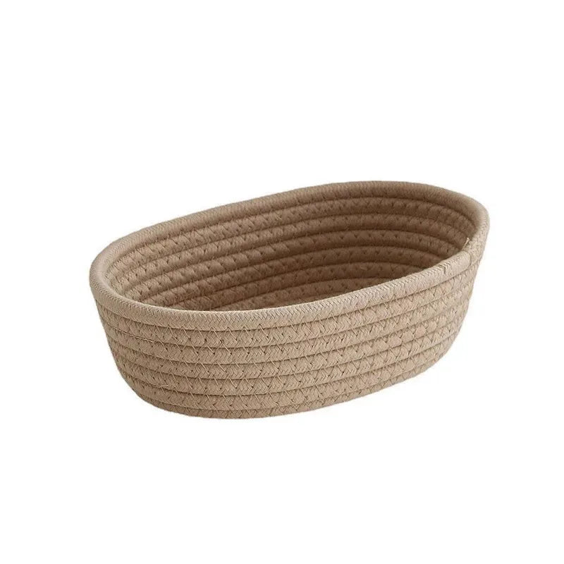 Nordic Cotton Rope Woven Storage Baskets Organize Boxs Desktop Sundries Organize Basket Sundries Key Cosmetics Storage Box