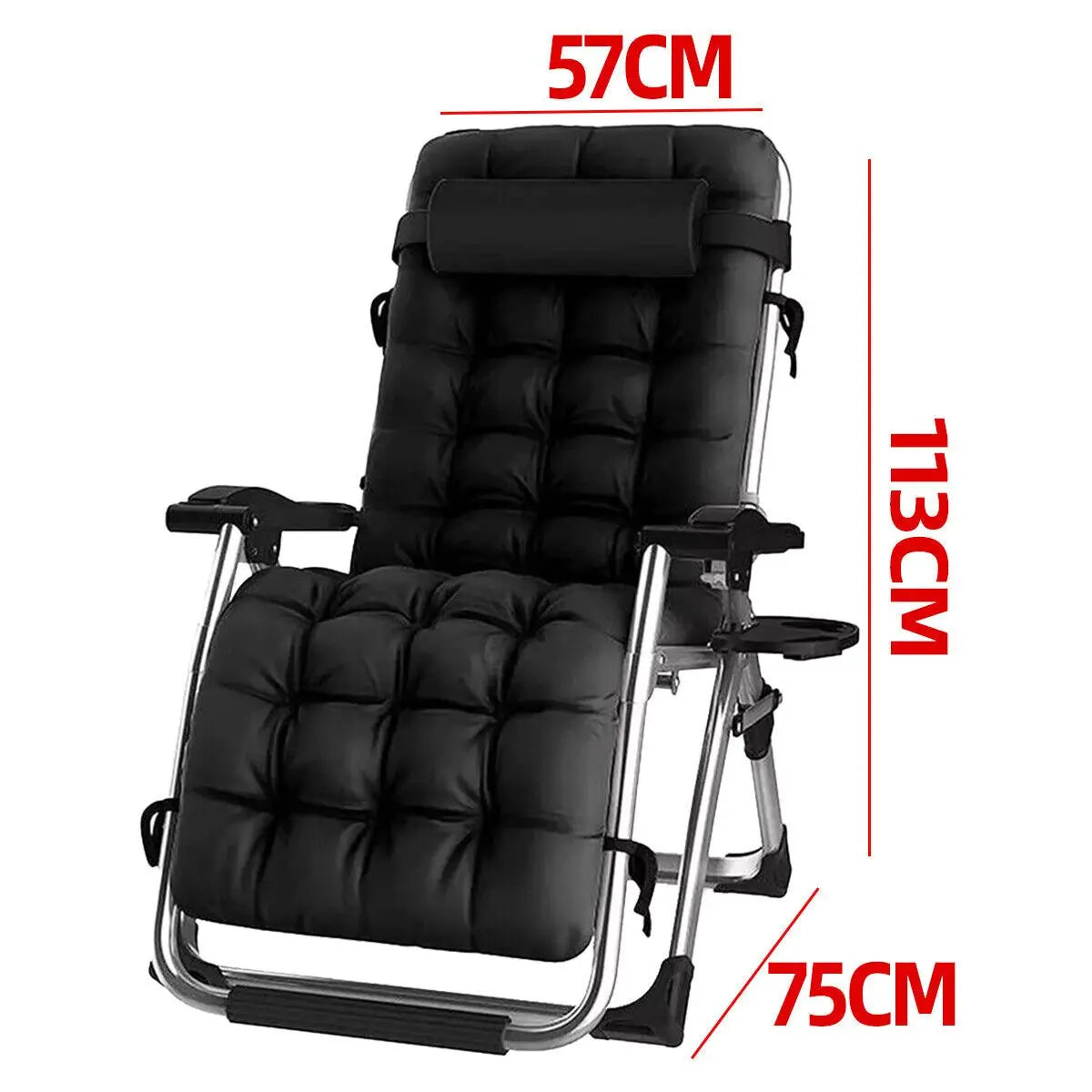 Zero Gravity Chair Reclining Sun Lounger Outdoor Garden Folding Adjustable