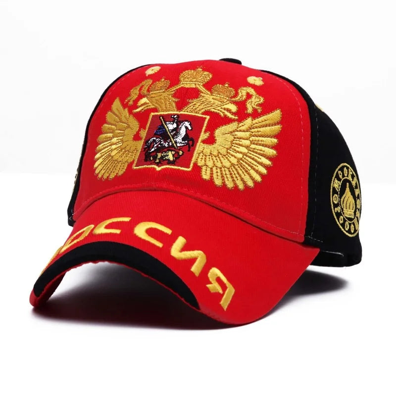 Rimiut Russia National Emblem Gold Double-Headed Eagle Cap Adjustable Cotton Hat Snapback Gorras Hip Hop Men Women Baseball Cap