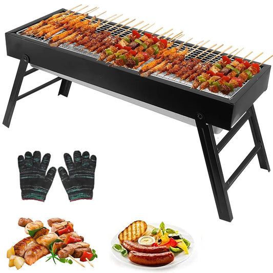 Barbecue Grill Folding Grill Portable BBQ Charcoal Grill BBQ Tool Kit Outdoor Cooking Camping Picnic Beach Portable Barbecue Stove