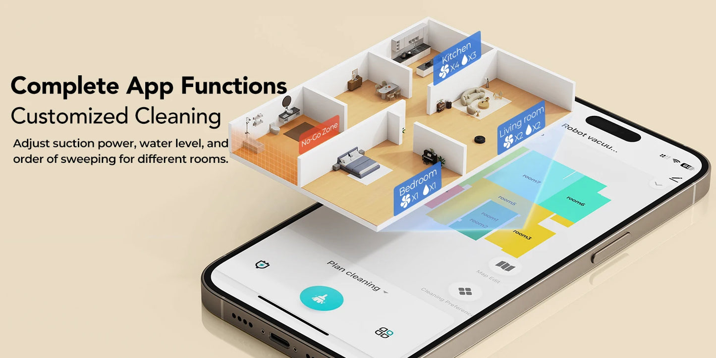 Lubluelu L15 Ultra  Robot Vacuum Mop Combo 5500Pa Robot Vacuum Auto-Charging  5 Maps 24 No-go Zones 3 In 1 Robot Vacuum Cleaner