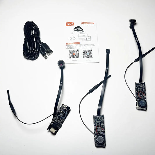 Tuya Mini wifi Pcb Camera Wide angle 2.1mm 3MP Indoor Onvif Built-in Audio TF Card Slot IPC  Smart Security TUYA APP Cam