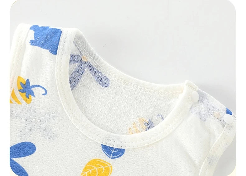 Baby Summer Pure Cotton Sleeveless Triangle Fart Clothes Newborn Thin Breathable Romper Newborn Crawling Clothes Jumpsuit