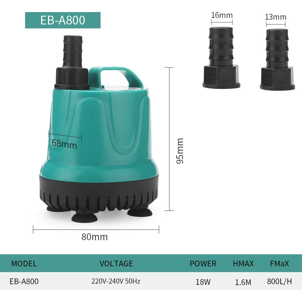 5/8/18/25/40/60/90W Fish Tank Bottom Suction Submersible Pump Bottom Filter Silent Suction Feces Change Pump Multi-function Pump