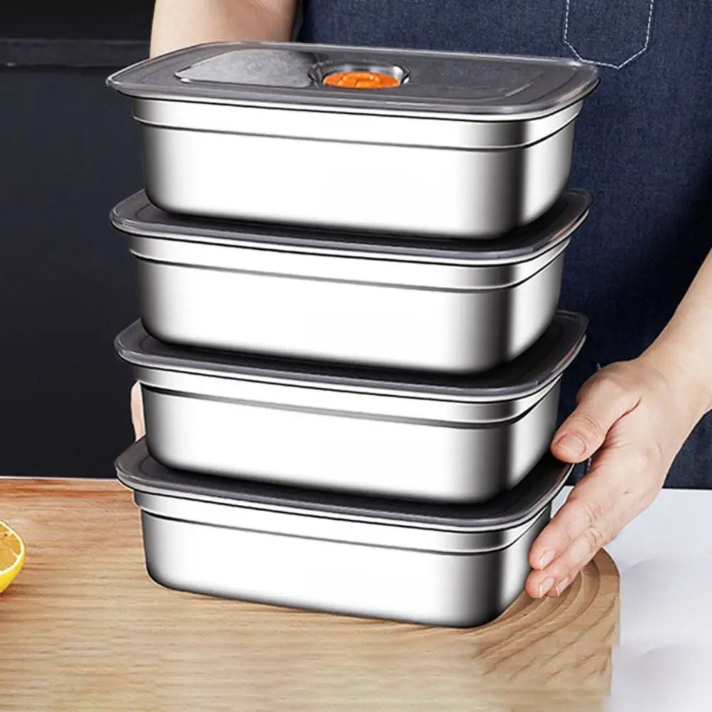 Stainless Steel Camping Lunch Box Sealed Microwave Suitable Preservation Box Large Capacity Leak-proof