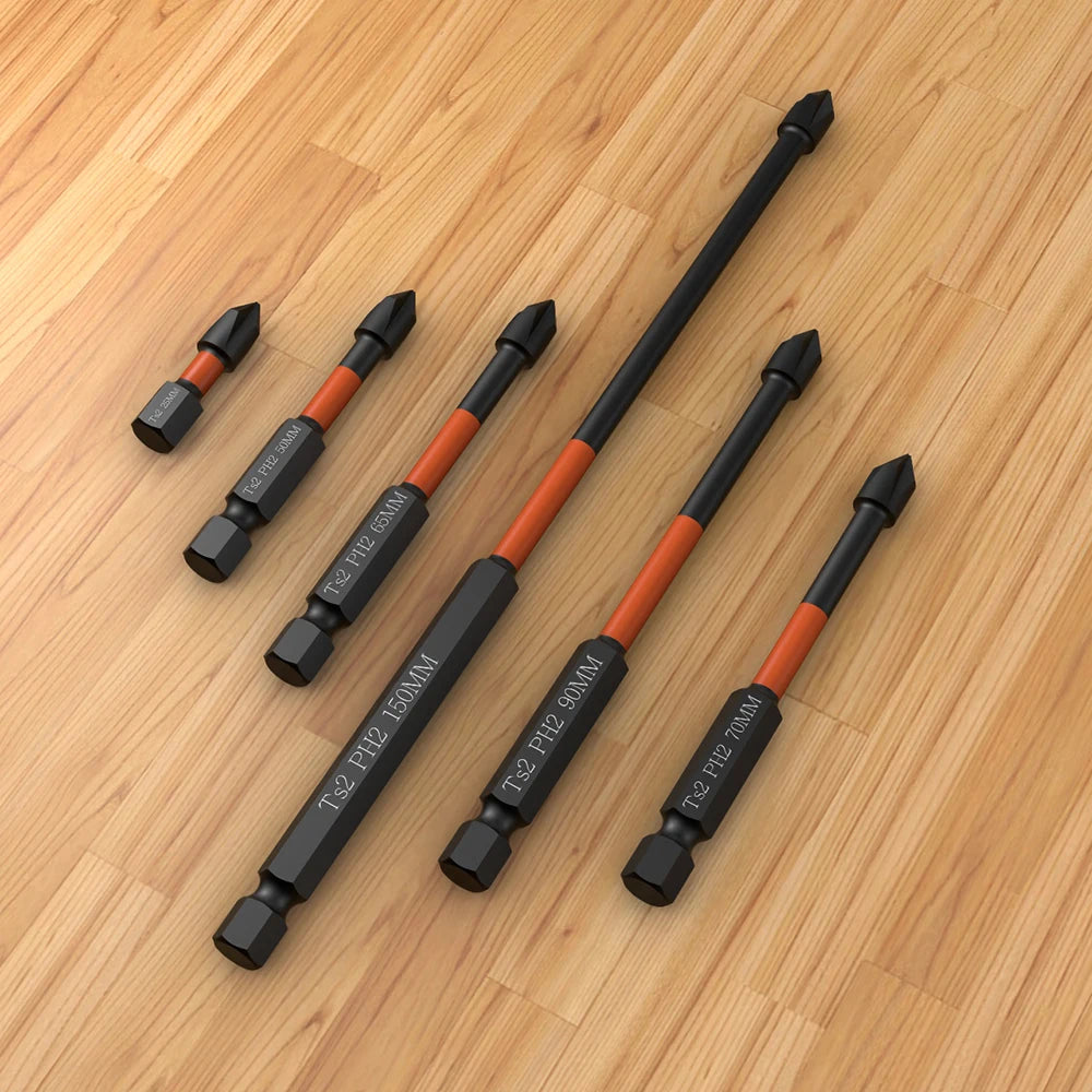 Strong Magnetic Batch Head PH2 Cross Screwdriver Set Impact Drill Bit Screw Alloy Steel Non-slip Cross Screwdriver 25-150mm