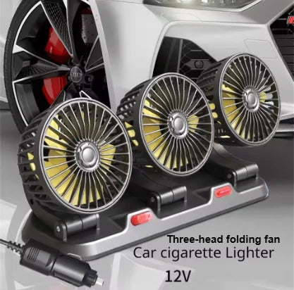5V/12V/24V Car Fan Cooling Dual/Three Head USB Cooler Adjustable Auto Cooler Air Fan Car Accessories Wind Regulation