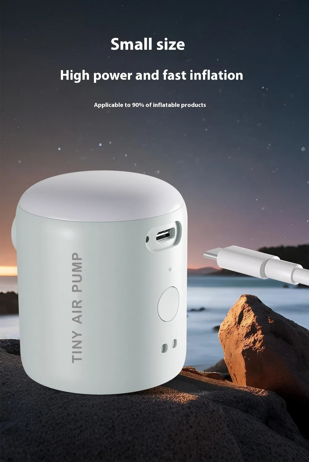 Mini Air Pump Portable Electric Inflator Pump for Air Mattresses Inflate Deflate Beds Swimming Ring Outdoor Camping Pump