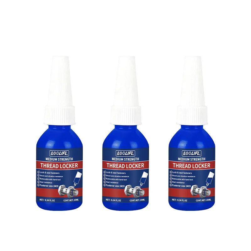 LOOLIFL, 243 Medium-Strength 10Ml-50Ml Threadlocker, Industrial Glue, Removable, Anti-Loosening, Anti-Slip, Waterproof, Rust-Proof, Oil-Resistant, Sealing Threadlocker, Removable, Stable