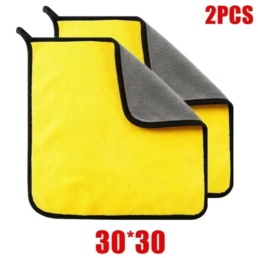 Double Layer Wash Cloth Microfiber Car Cleaning Towels 30X60cm 1/2/3/6/10pcs Soft Quick Drying for Windows Mirrors Wiping Rags