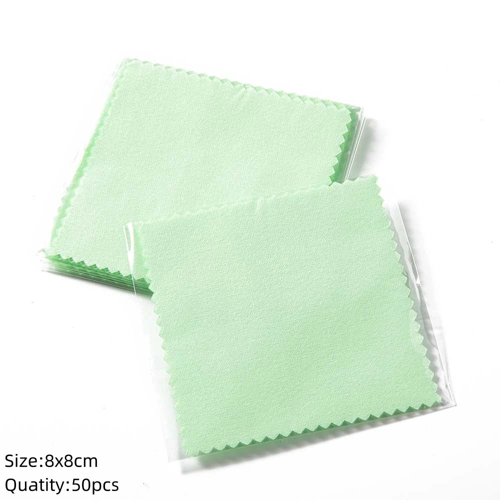 10/50pc Silver Polish Cleaner Cloth Soft Clean Napkins Wipes for Silverware Gold Jewelry Tool Equipment Making Supplies Handmade