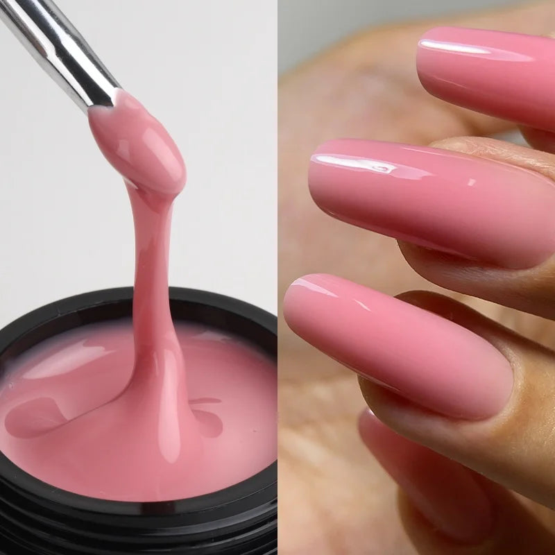MSHARE 50ml Baby Pink Builder Nails Gel Hema Tpo Free Gel Nail Construction Self Leveling Gel for Nail Extension UV Led