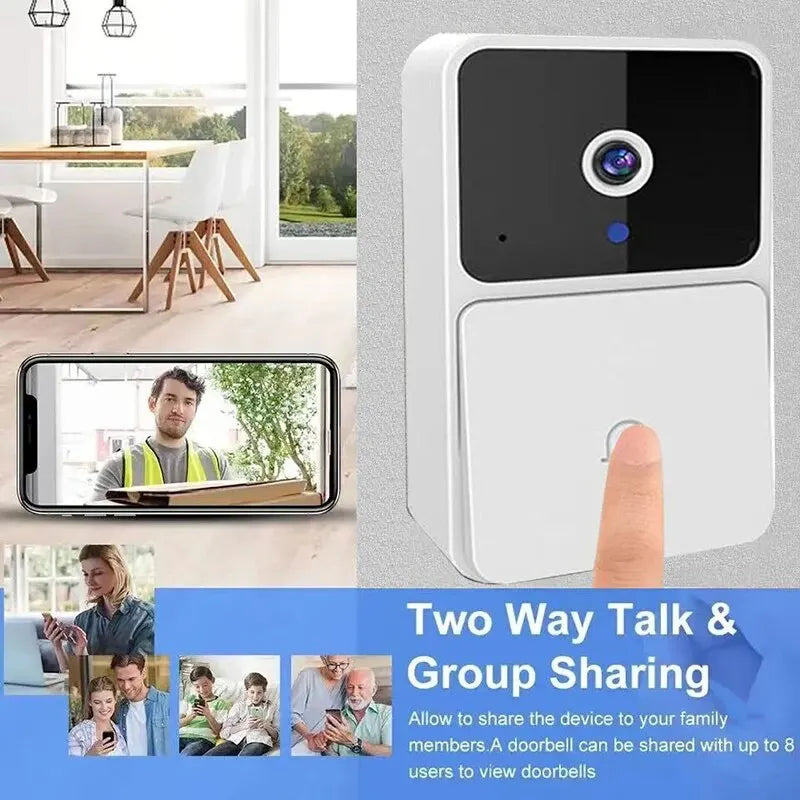 Wireless WiFi Video Doorbell for Home Security - HD Camera, Night Vision, Two-Way Intercom & Voice Change Feature