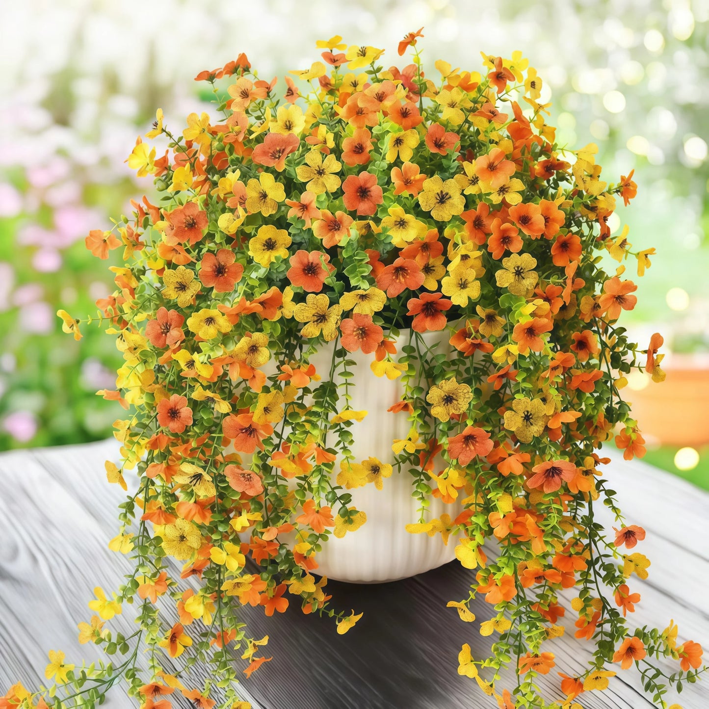 2/4pcs Artificial Flowers Simulated Eucalyptus Morning Glory Vines with Eucalyptus Leaves, for  Home Outdoor Garden Decoration