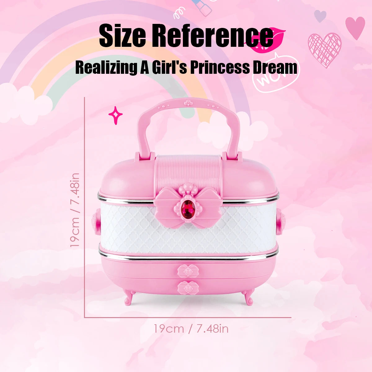 Kids Makeup Kit for Girls Princess Real Washable Pretend Play Cosmetic Set Toys with Mirror Non-Toxic & Safe Birthday Gifts
